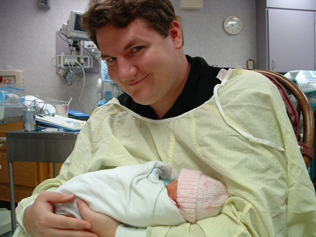 Daddy's scary grin